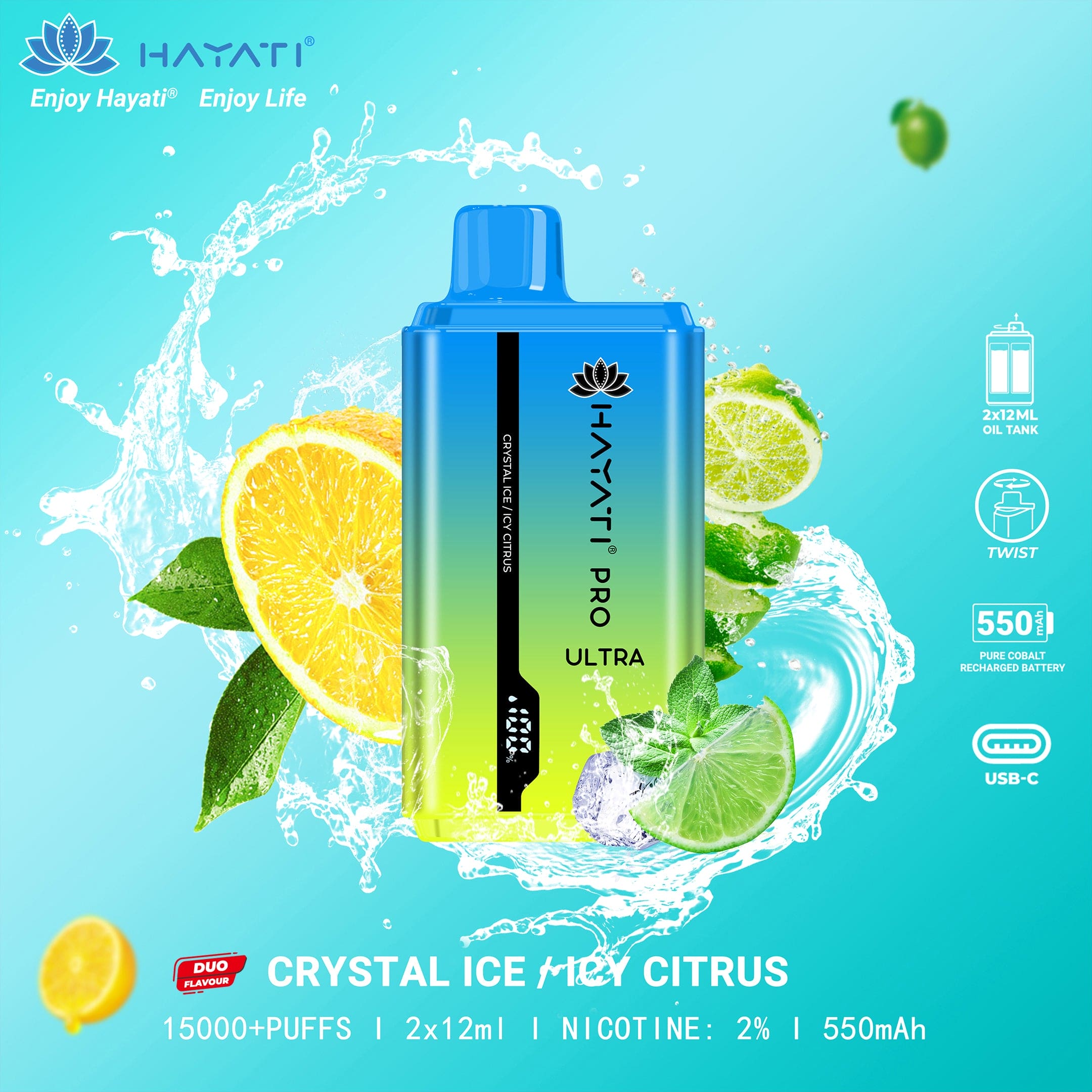 Hayati Pro Ultra 15000 0% Puffs Disposable Vape