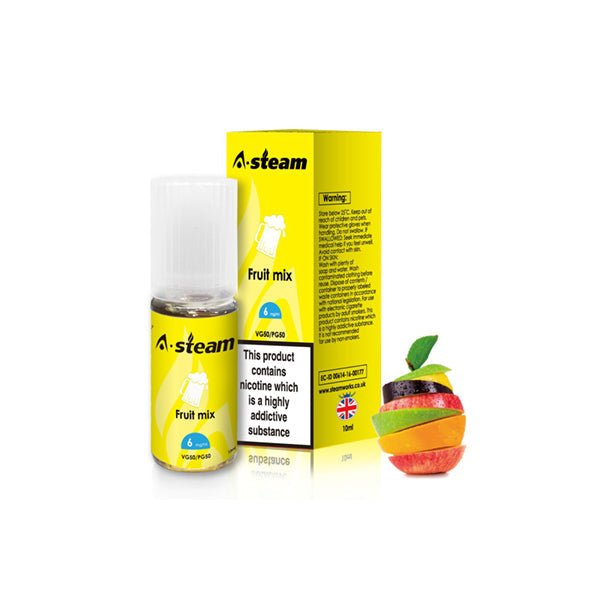 A-Steam Fruit Flavours 6MG 10ML (50VG/50PG)